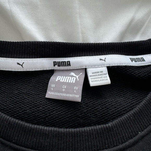 Puma Long Sleeve Black Sweater Crop top - Picture 4 of 5